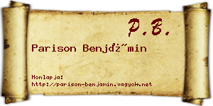 Parison Benjámin névjegykártya